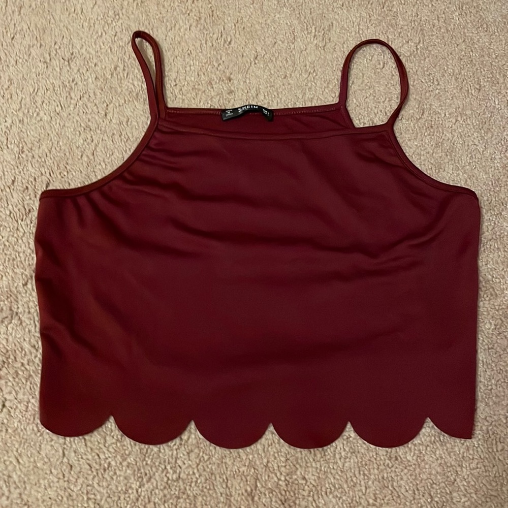 Shein Burgundy Crop Top